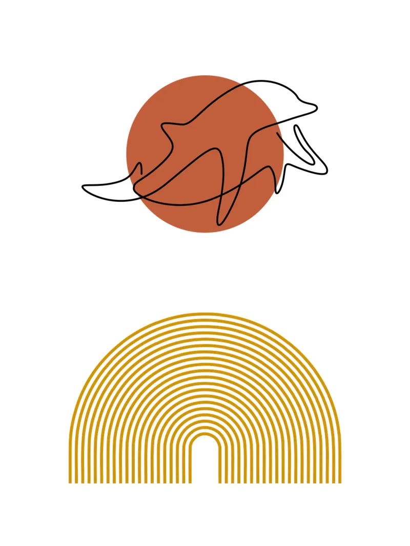 Delfino moderno e minimalista poster da YSV MINIMALIST