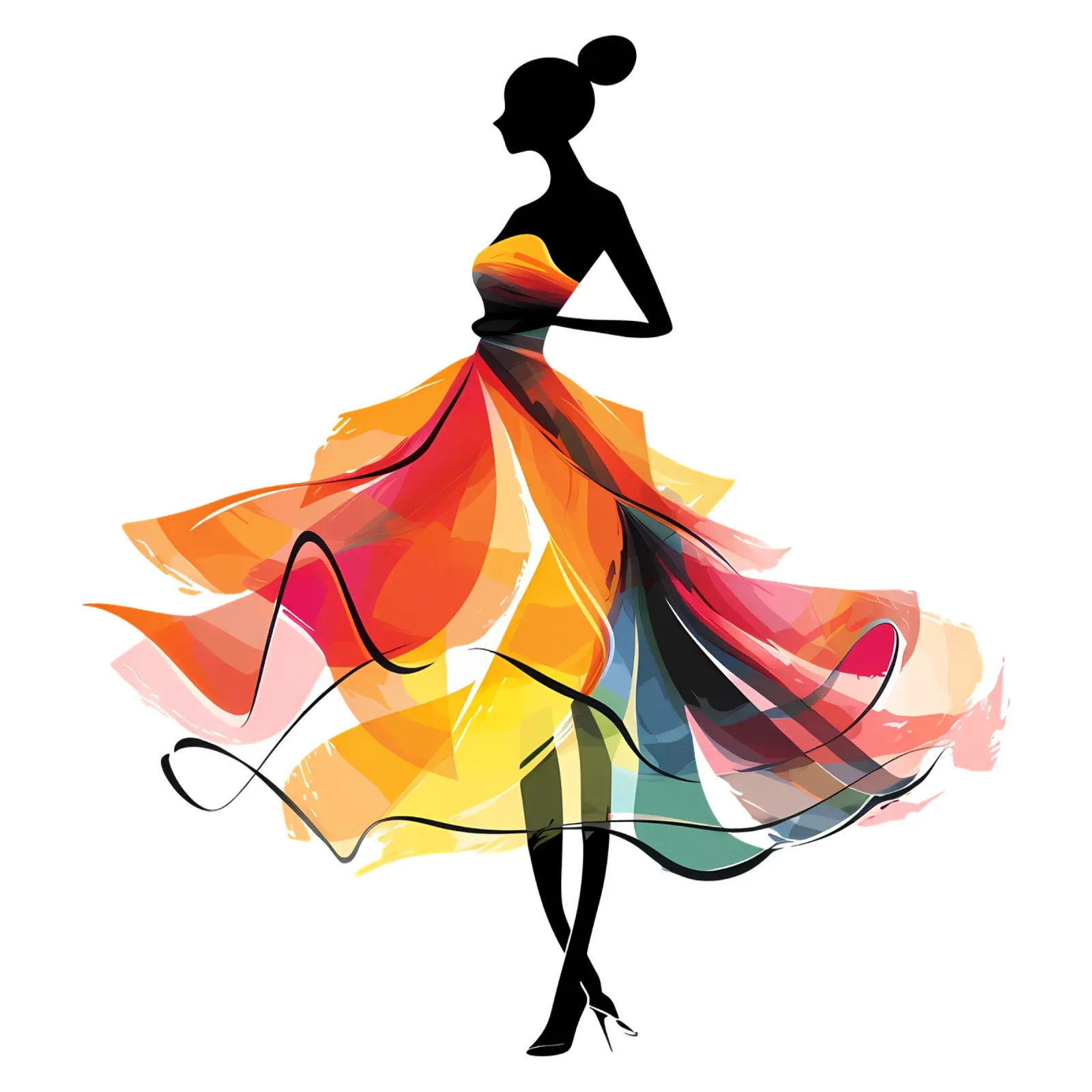 Moda Silhouette Abito colorato Trending Now tela da Urban Life