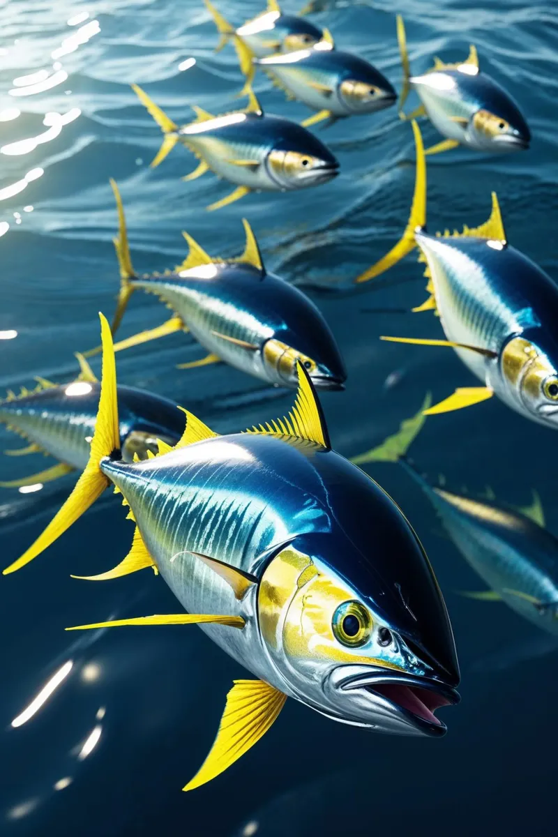 Yellowfin Tuna Shoal in Ocean Splendor poster da AlbertKlee