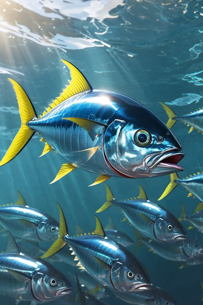 Yellowfin Tuna in Dynamic Motion acrylic glass by AlbertKlee