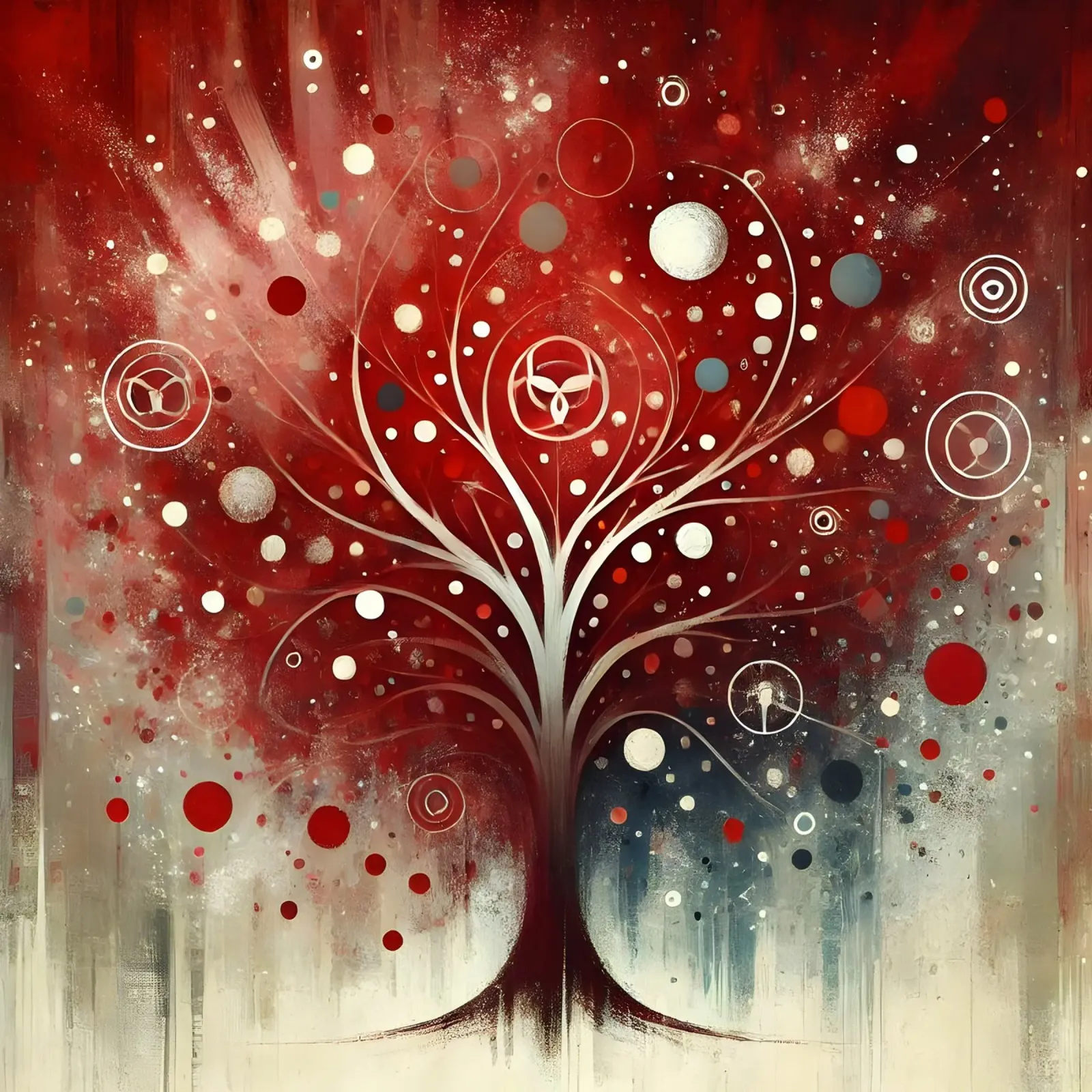 Albero rosso pellicola backlit da spiritual