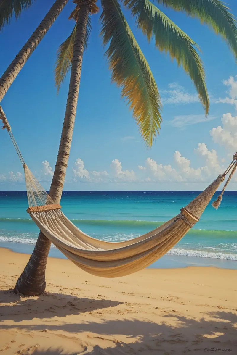 Relaxing Hammock by the Beach poster da AlbertKlee