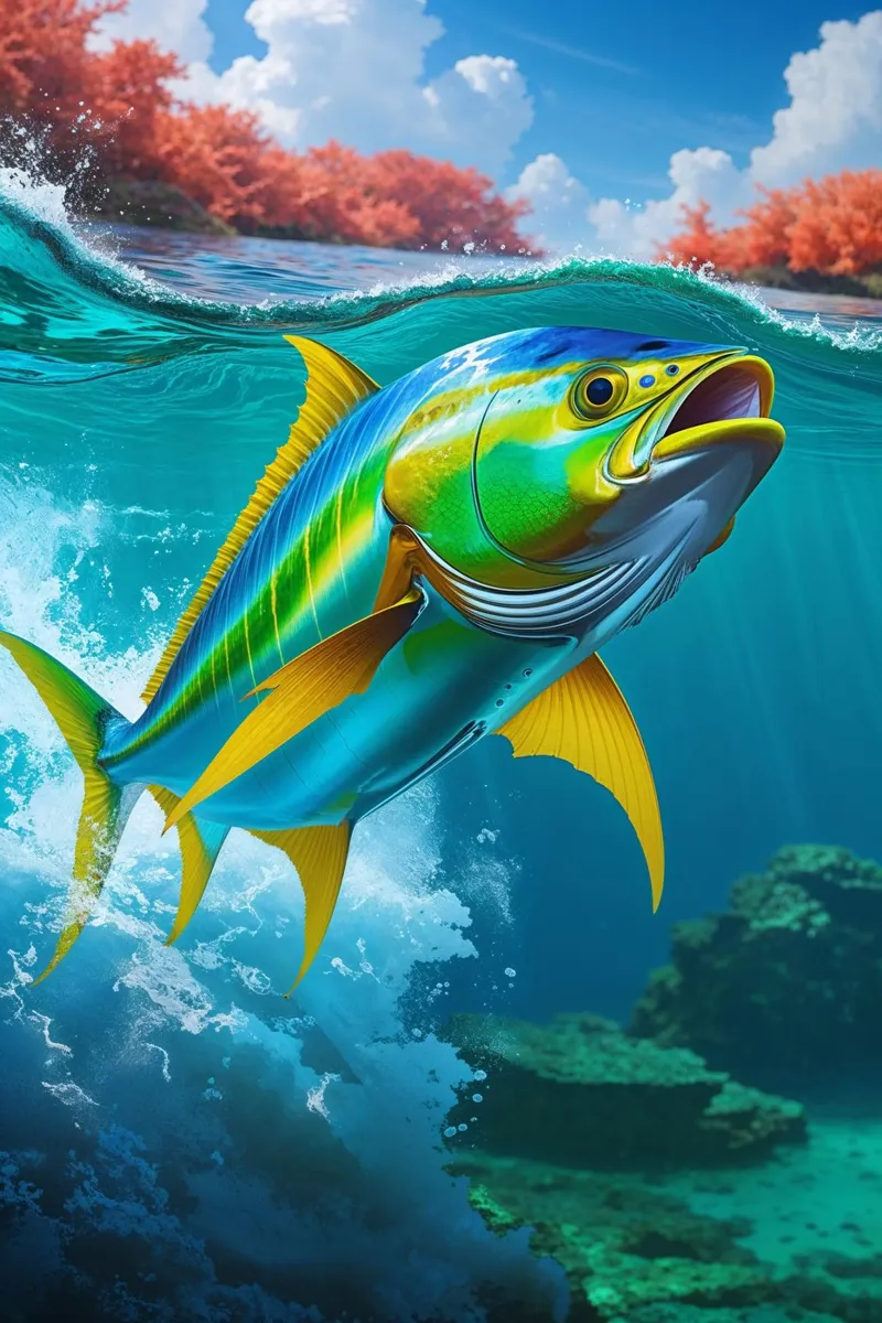 Golden Mahi-Mahi in Vibrant Waters plexiglass da AlbertKlee