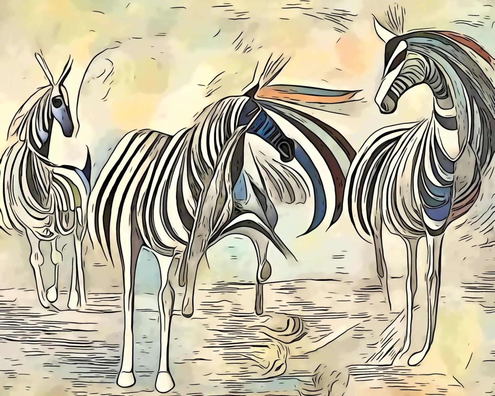On safari in Africa, motif 4 canvas with Floater frame by ZAMART