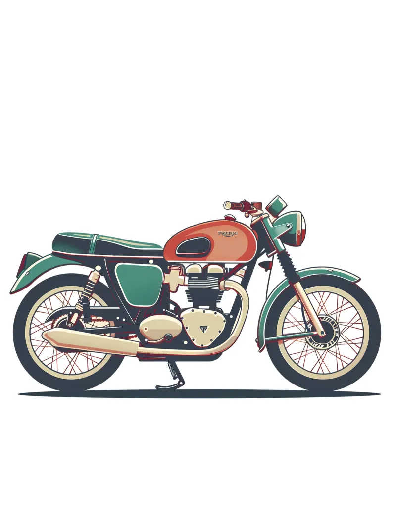 Illustrazione di moto retrò di tendenza poster con telaio in plastica da Urban Life