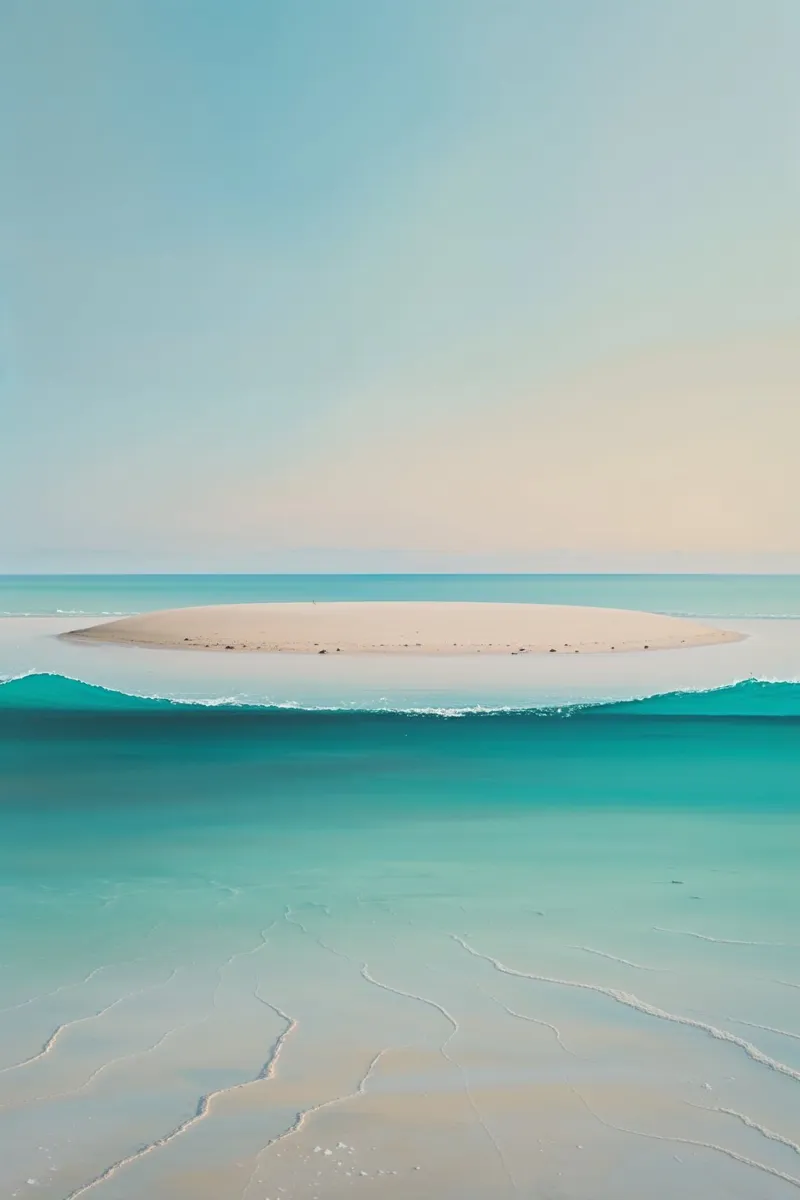 Tranquil Sand Island and Azure Waves carta hahnemühle da AlbertKlee