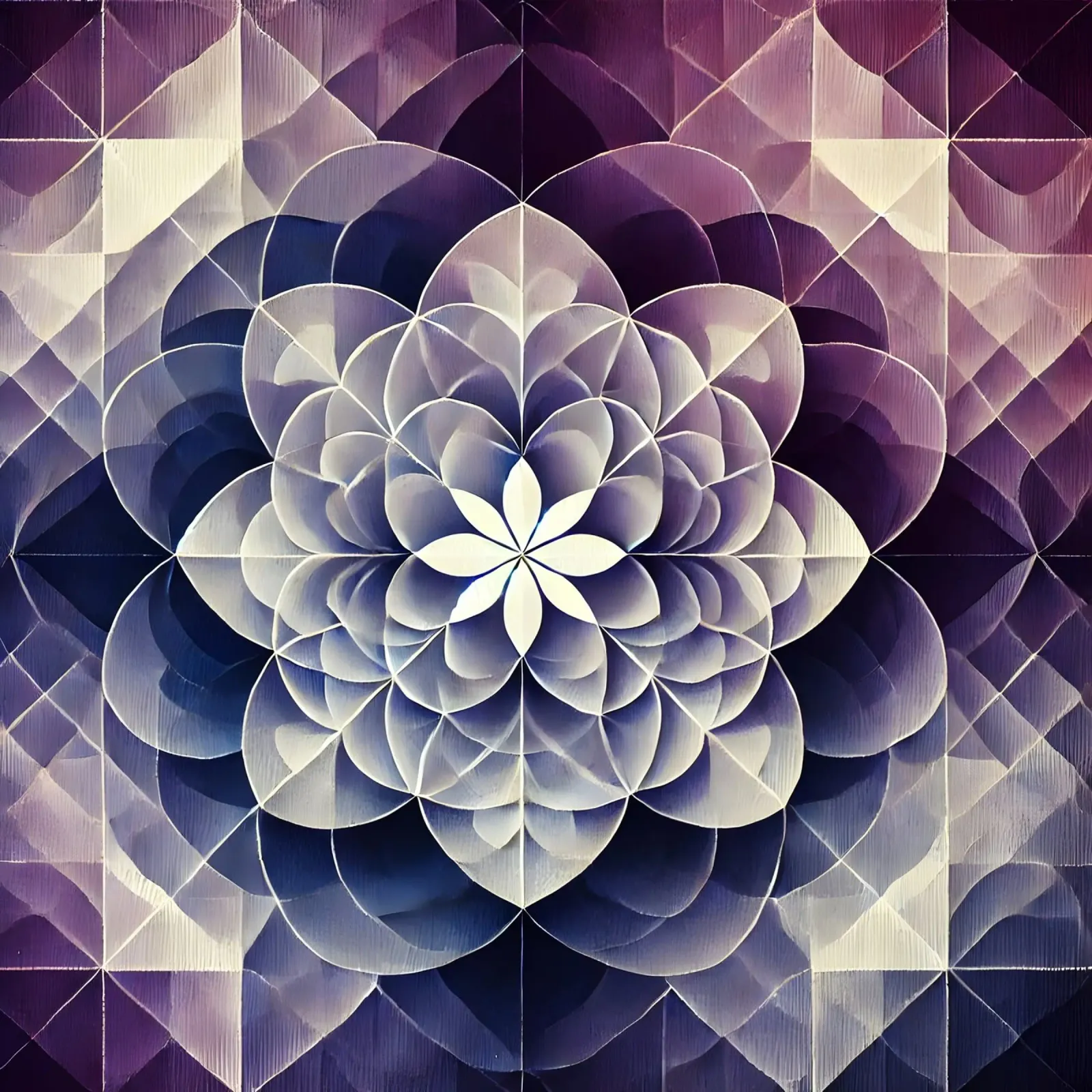Fiore della vita - viola poster con telaio in alluminio da spiritual