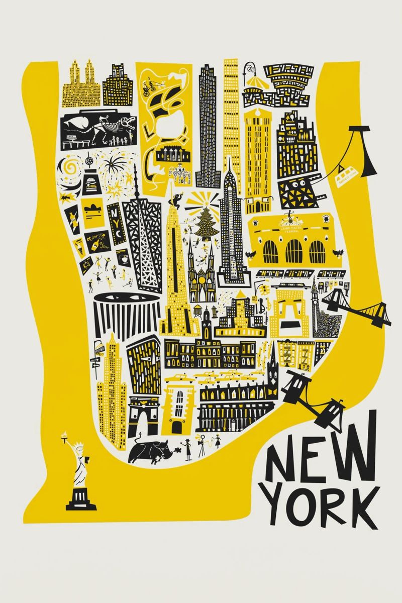 Mapa de Manhattan poster de Fox & Velvet