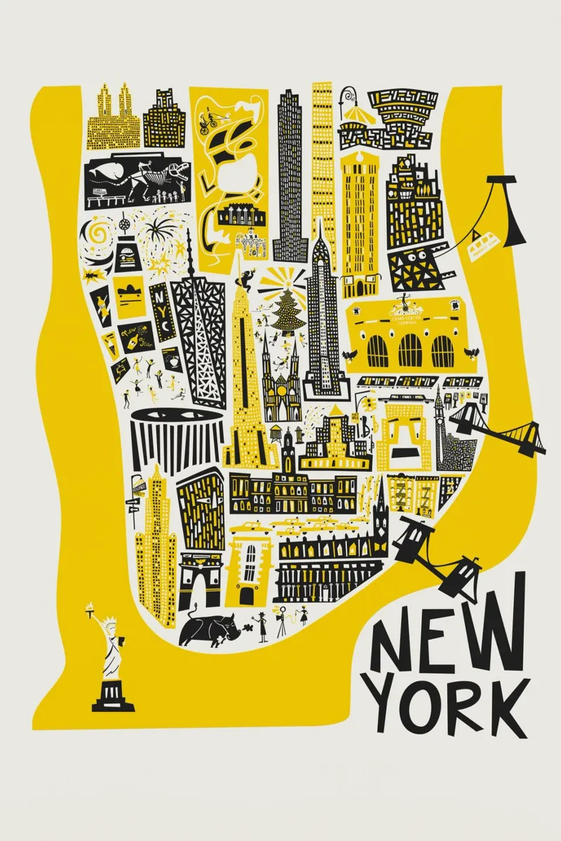 Manhattan New York Mappa pellicola backlit da Fox & Velvet