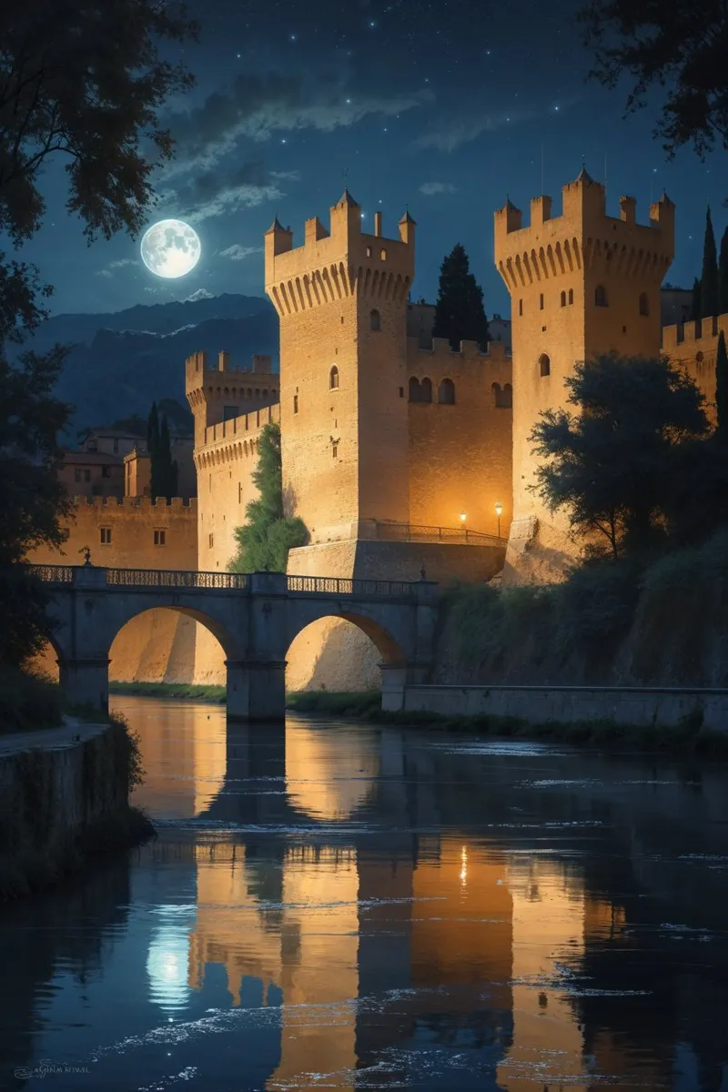 Golden Fortress Beneath the Moonlight hahnemühle de AlbertKlee