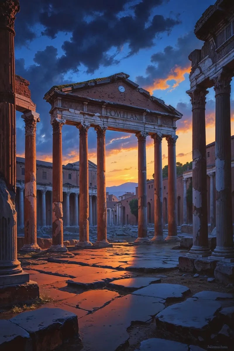 Twilight Elegance of Ancient Rome alluminio dibond da AlbertKlee