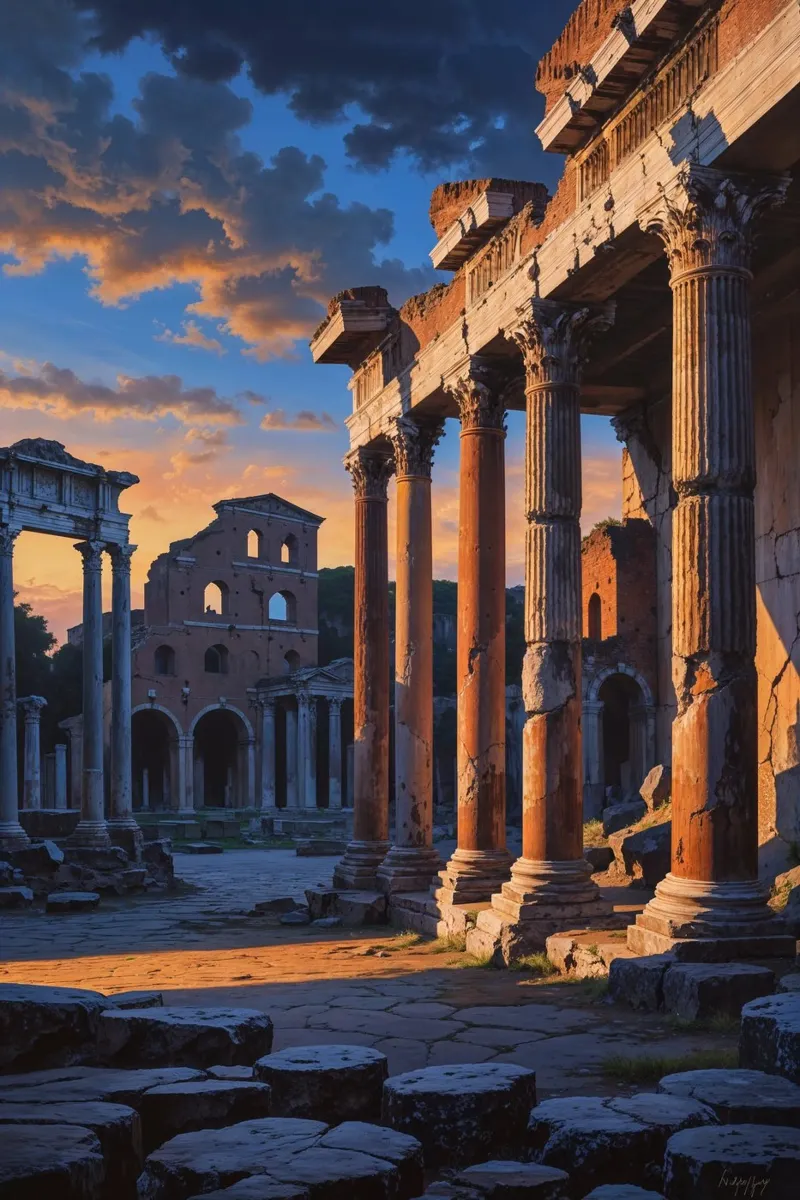 Golden Hour in the Roman Forum alluminio dibond da AlbertKlee