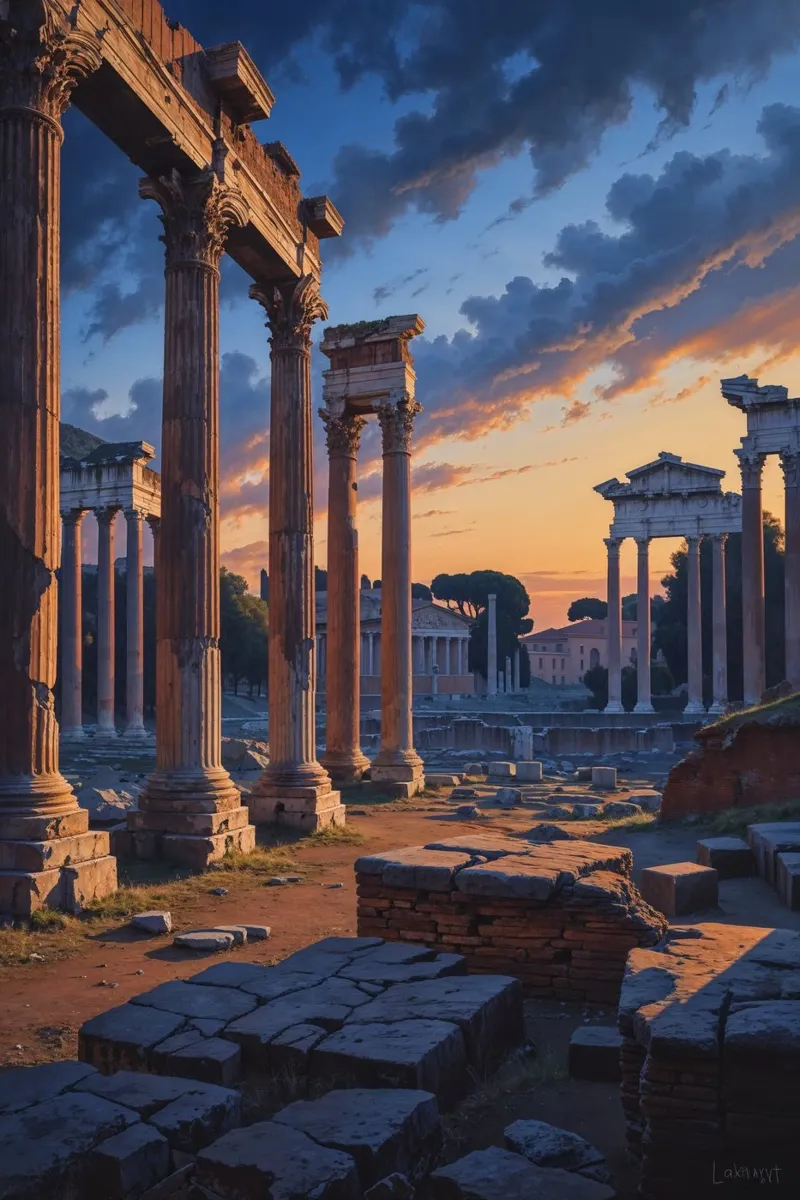 Majestic Roman Columns at Dusk plexiglass da AlbertKlee