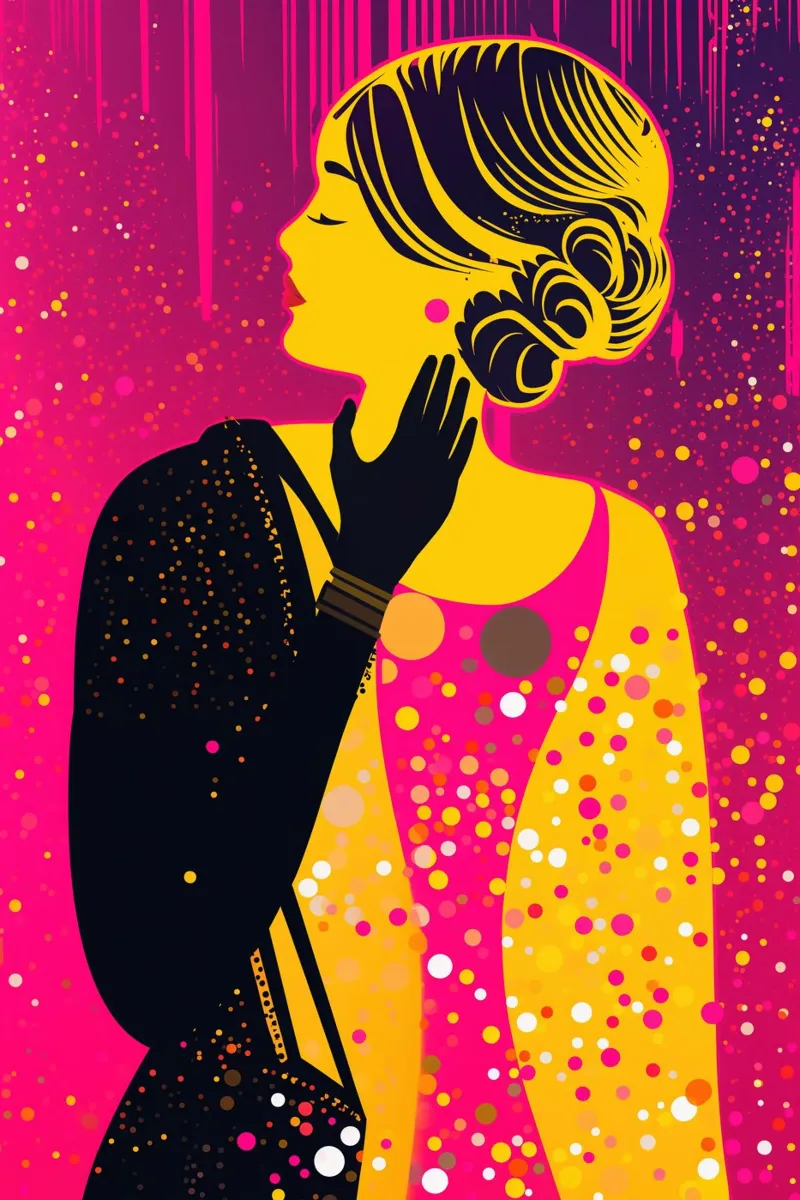 Neon moderno Klimt a pois Pop Art Donna poster da Autofocus