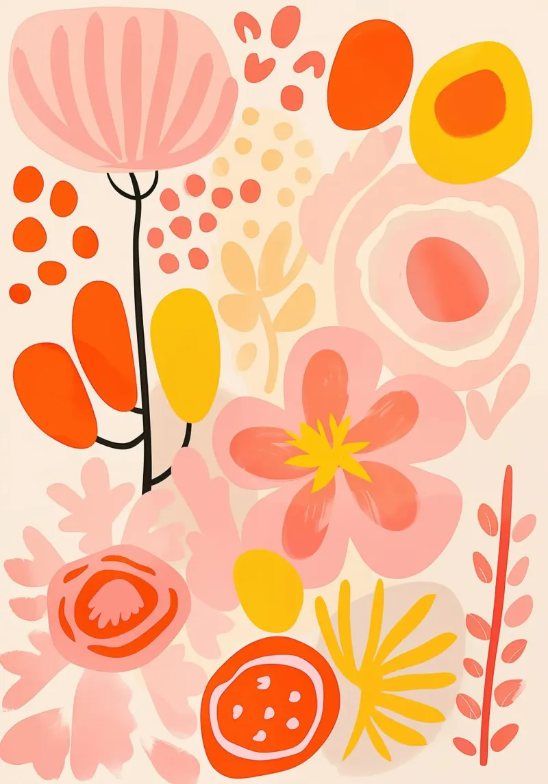 The lightness of being in summer | Floral pattern canvas by Autofocus