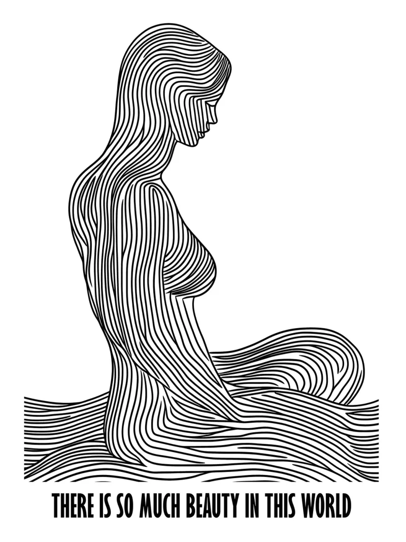 There Is So Much Beauty In This World | Female Line Art poster da Autofocus