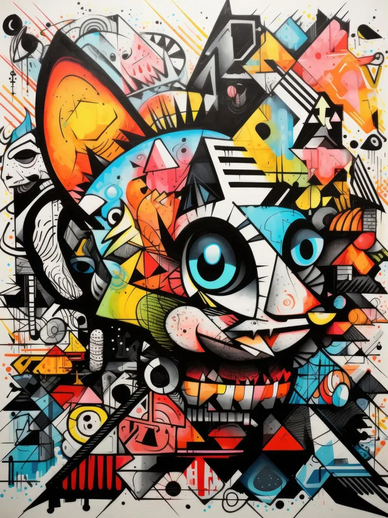 animali graffiti poster con telaio in plastica da Art Digital Visuel