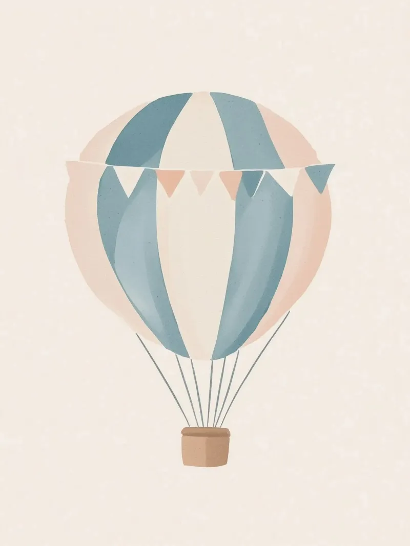 Pastel Hot Air Balloon carta hahnemühle da treechild