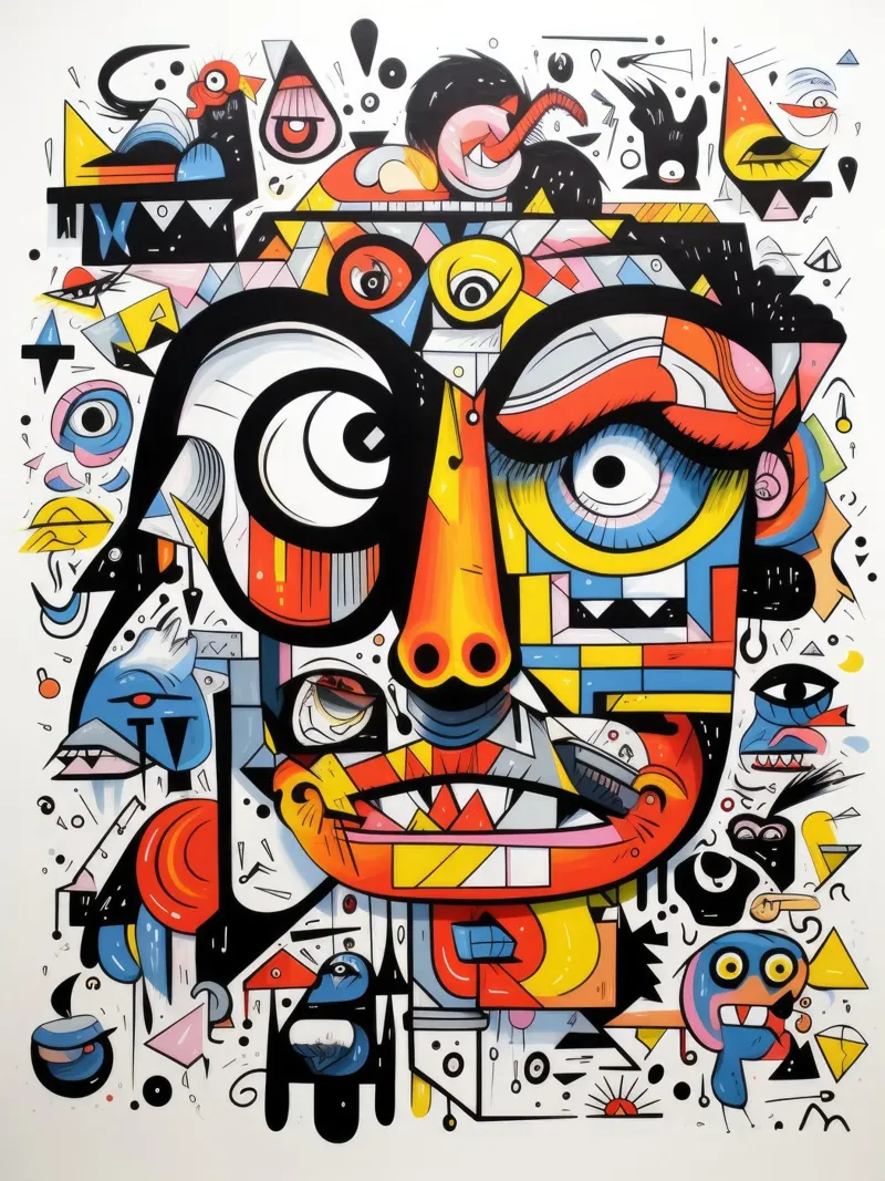 animali graffiti poster con telaio in alluminio da Art Digital Visuel