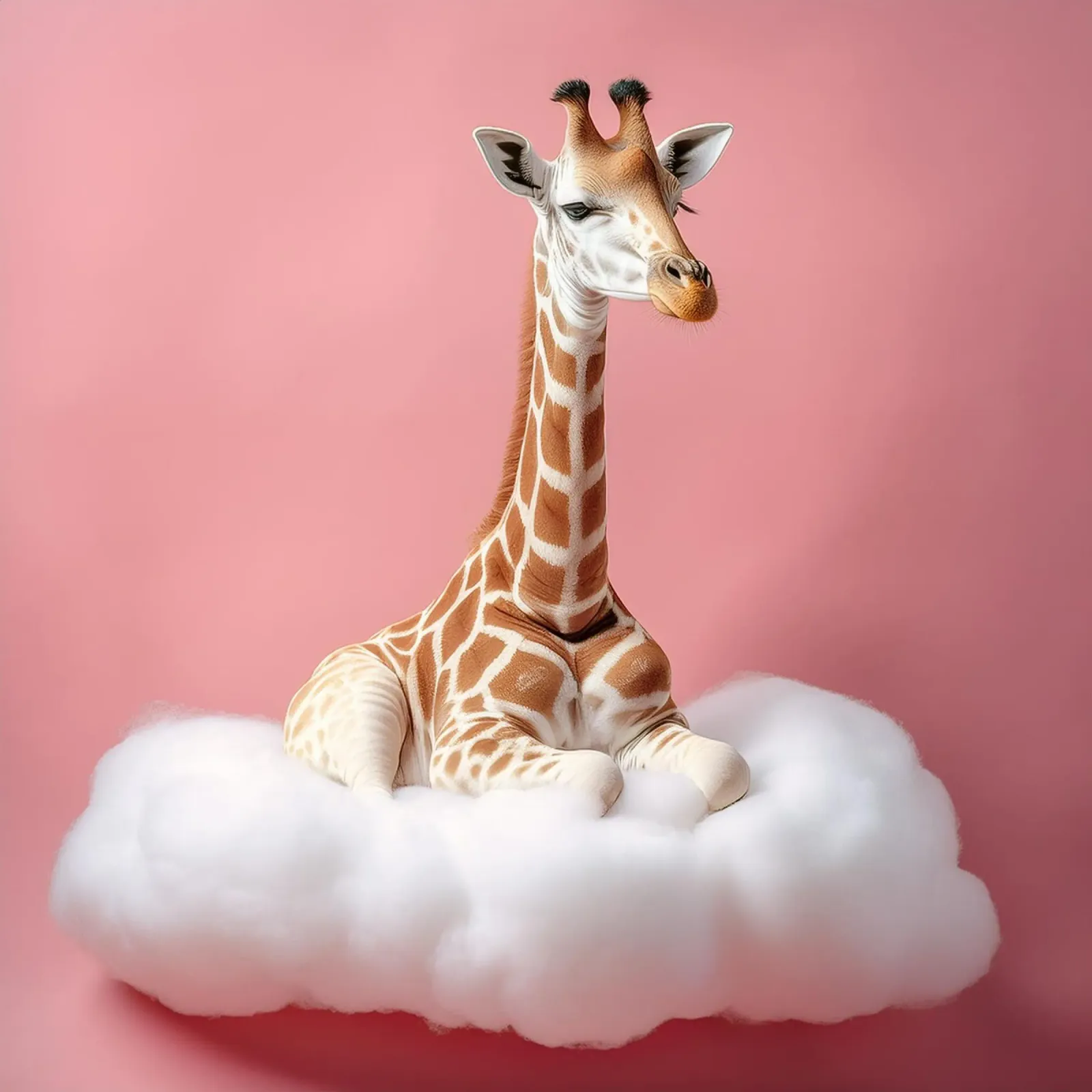 Dreamy Giraffe Resting on a Fluffy Cloud Art Print canvas by FlexiDesignsByK