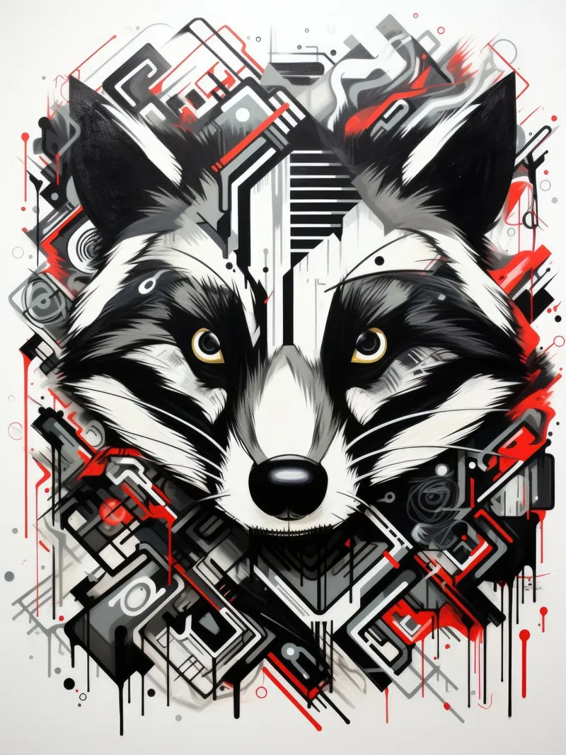 animali graffiti poster con telaio in alluminio da Art Digital Visuel