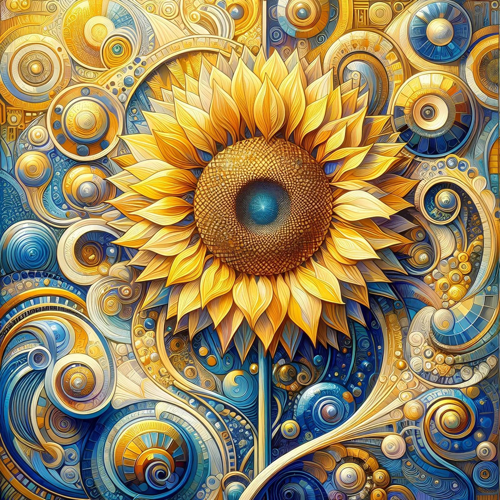 Sunflower poster by Art-Nouveau-Dsg