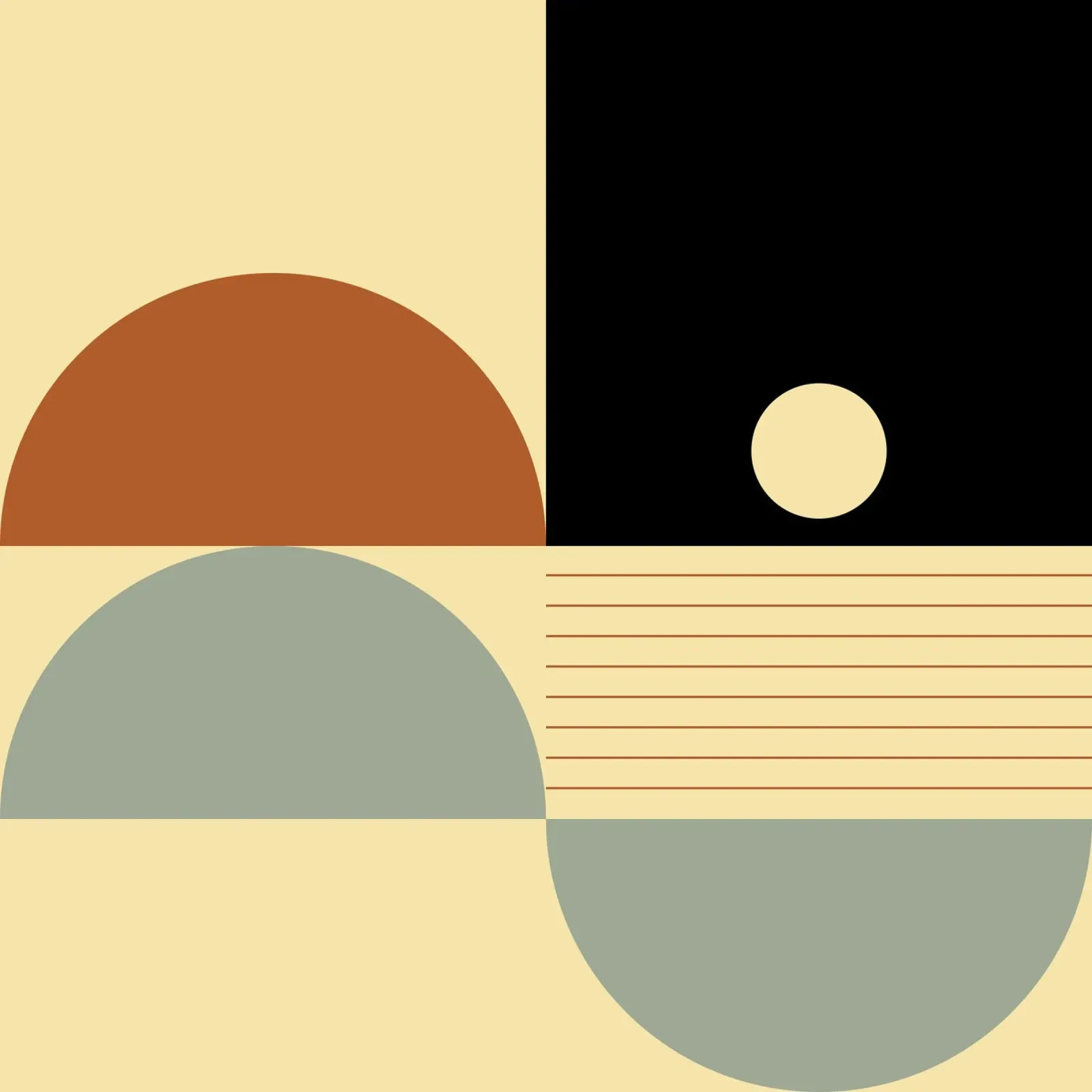 Mid Century Geometric Abstract 19 carta hahnemühle da KHouse Studio