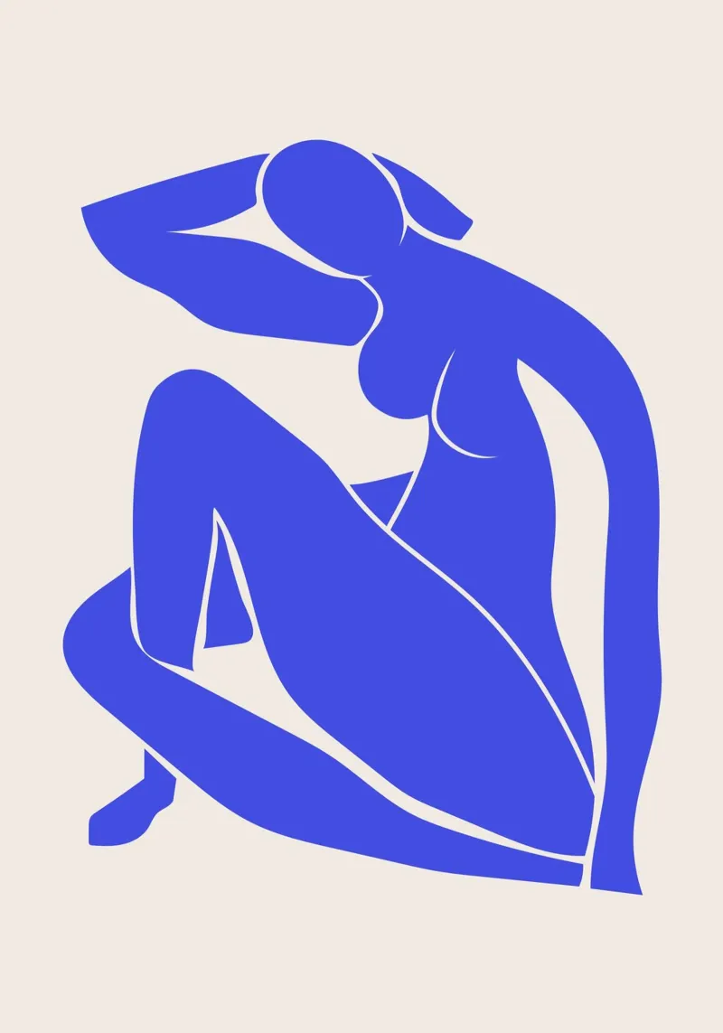 Blue Matisse Cutout Woman hahnemühle de pdigitalprints