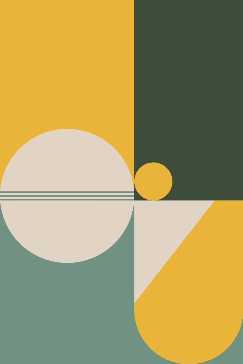 Mid Century Geometric Abstract 20 alluminio dibond da KHouse Studio
