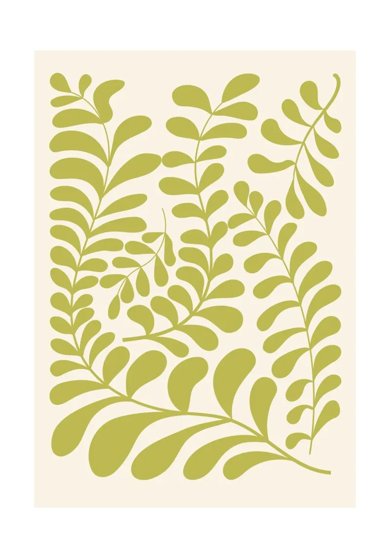 Sage green botanical abstract art alu-dibond by pdigitalprints