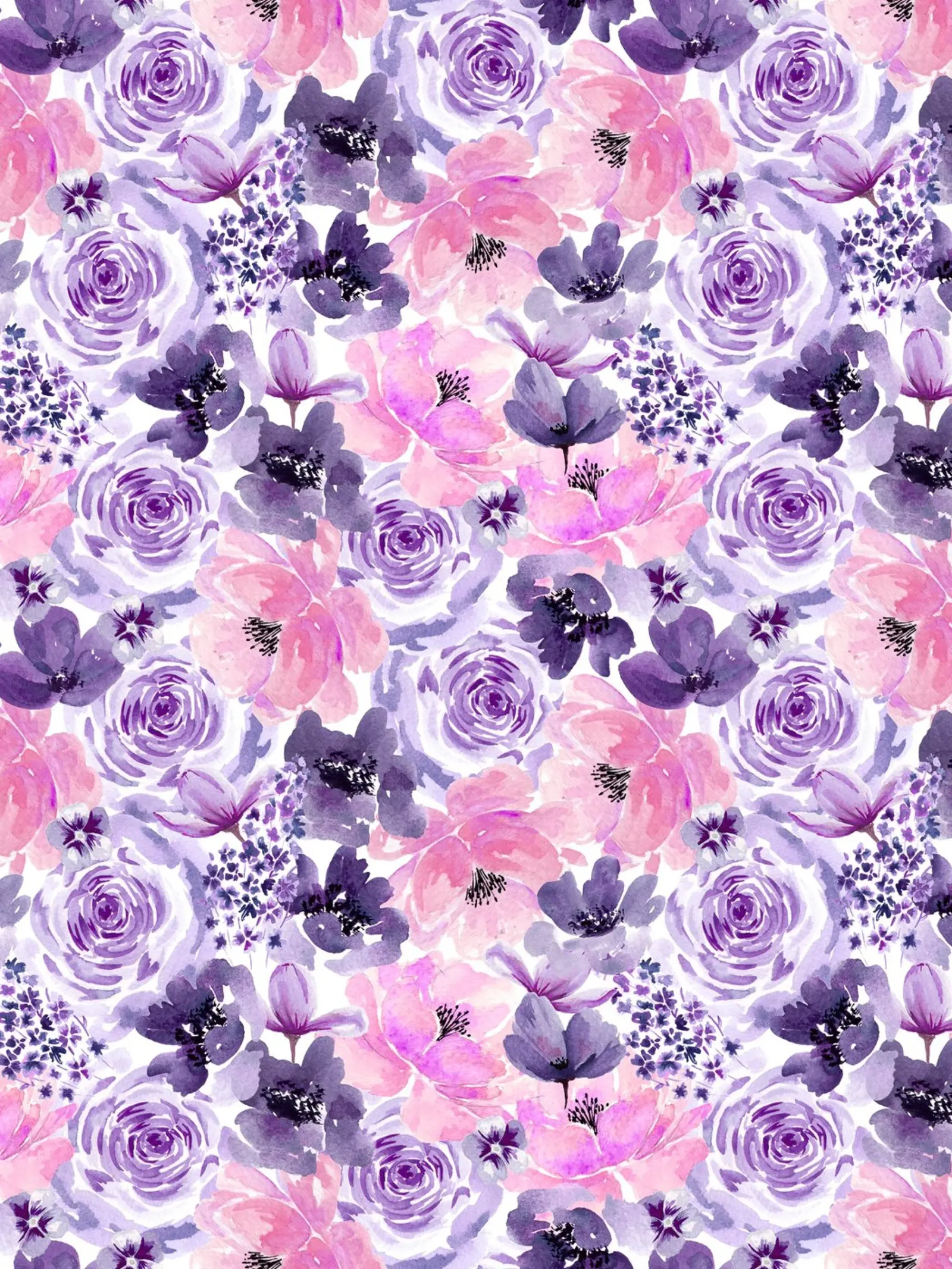 Floral Chaos Purple Small Pattern pellicola backlit da anisillustration