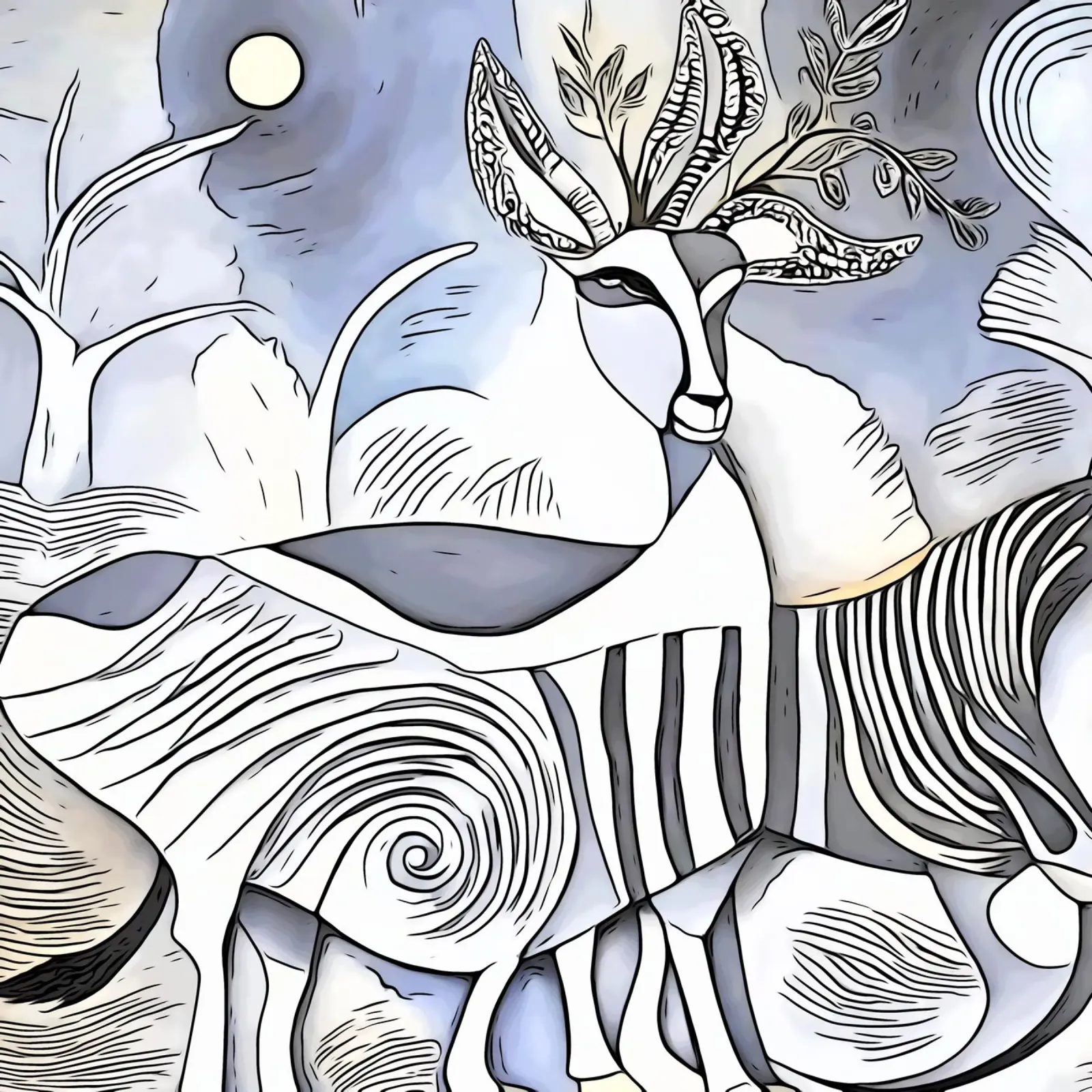 Un safari in Africa, motivo 7 poster con telaio in legno da ZAMART