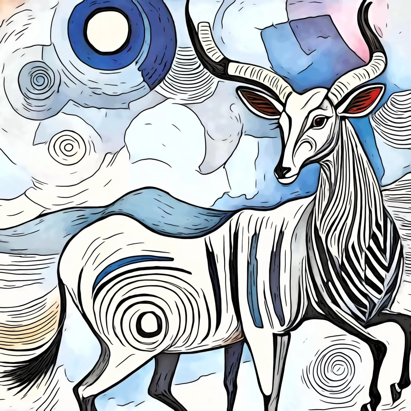 Un safari in Africa, motivo 8 poster con telaio in legno da ZAMART
