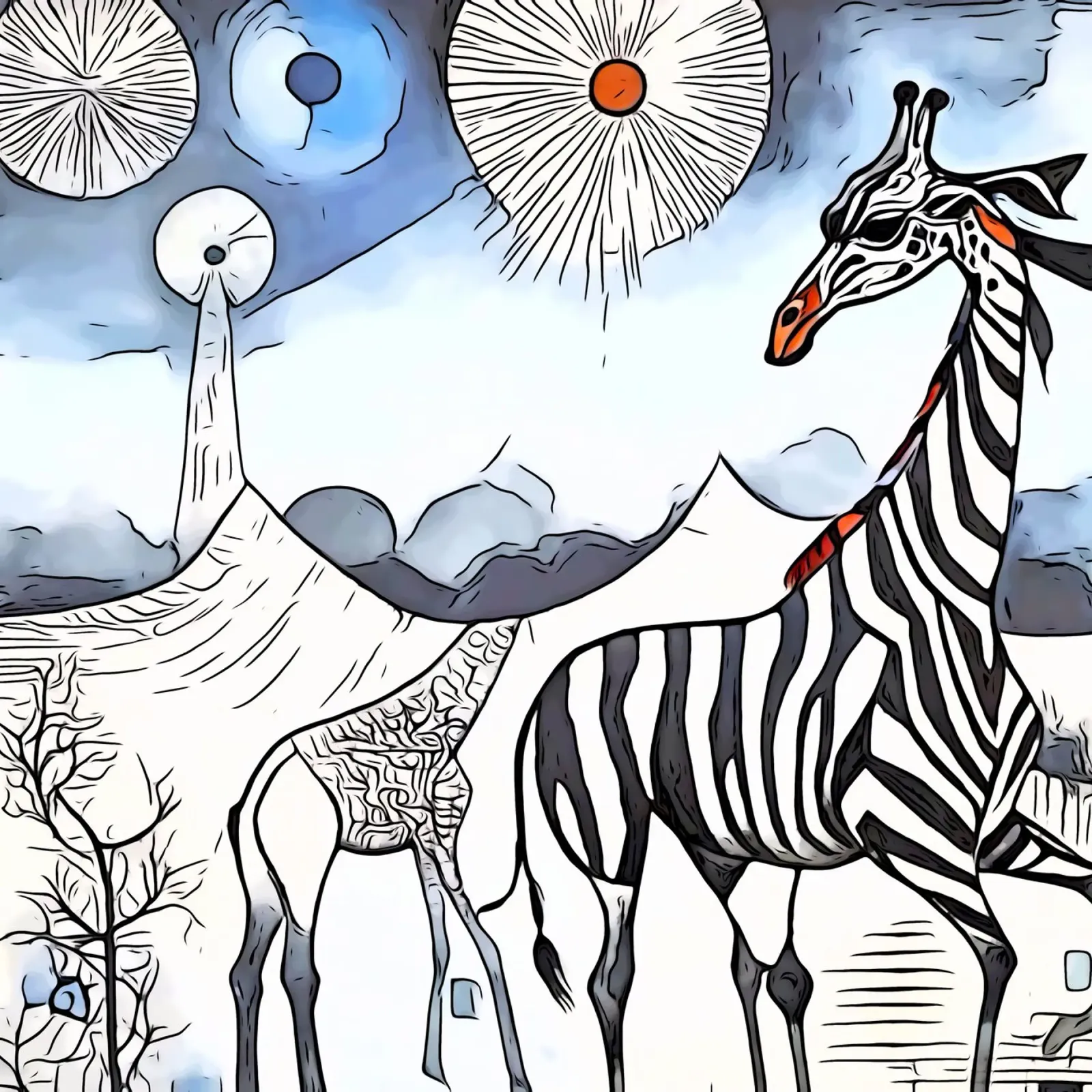 In un safari in Africa, motivo 10 poster con telaio in plastica da ZAMART