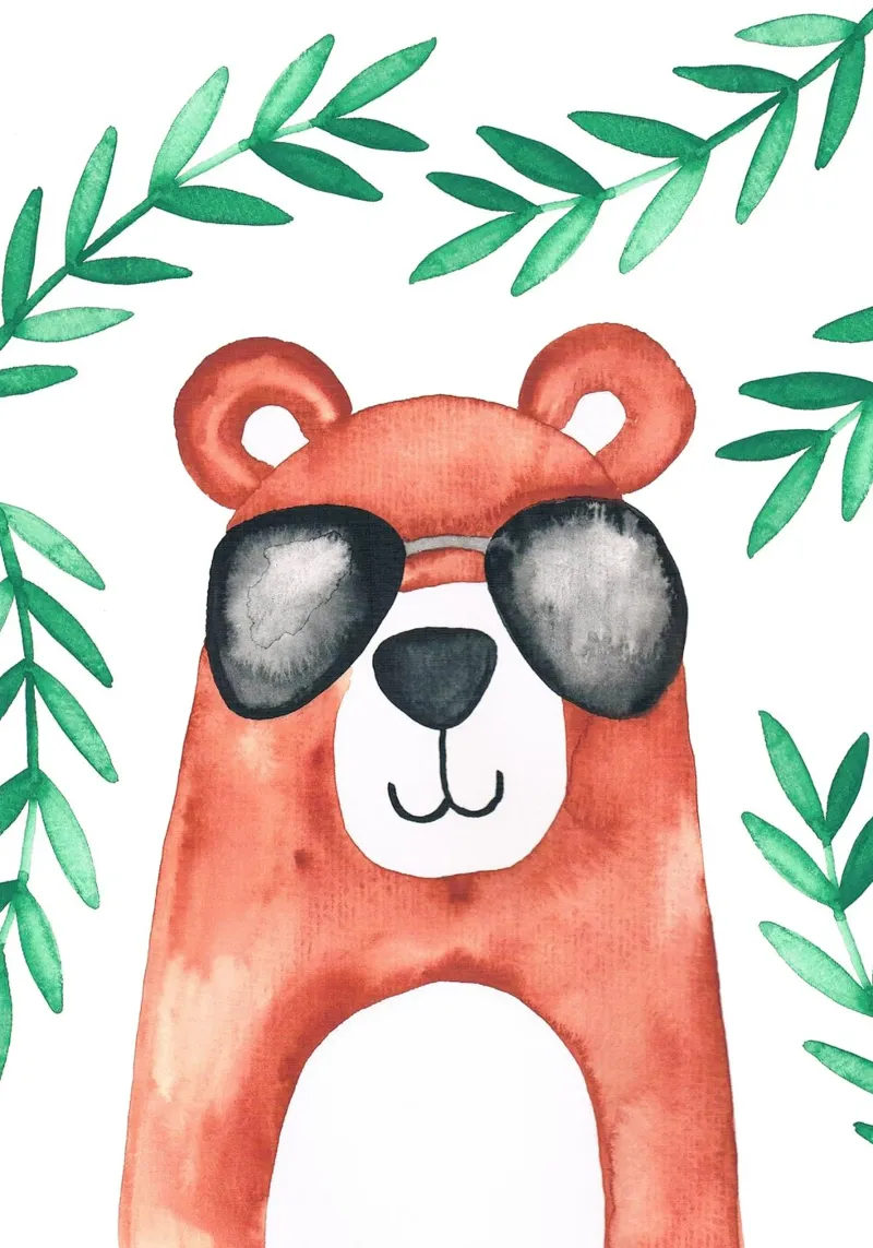 Sunny bear poster con telaio in alluminio da BAINAI KIDS