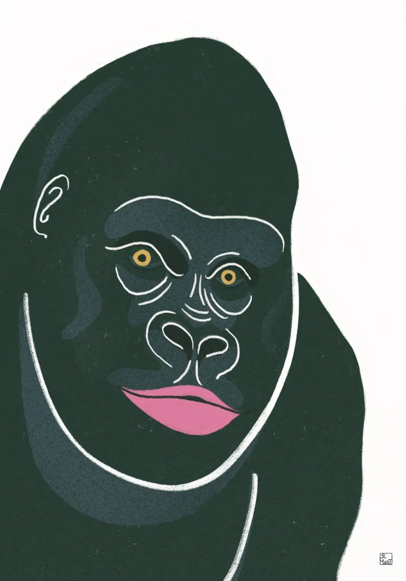 Gorilla With Green Fur pellicola backlit da Be Mart