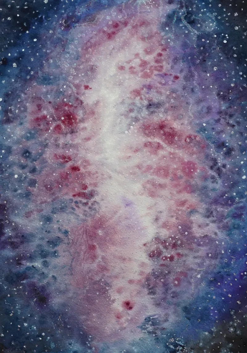 Crescent Nebula pellicola backlit da Eva Nev Watercolor
