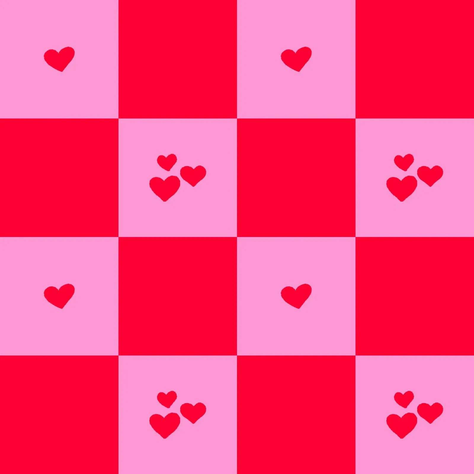 Grid heart pattern - pink and red canvas by Wackapacka