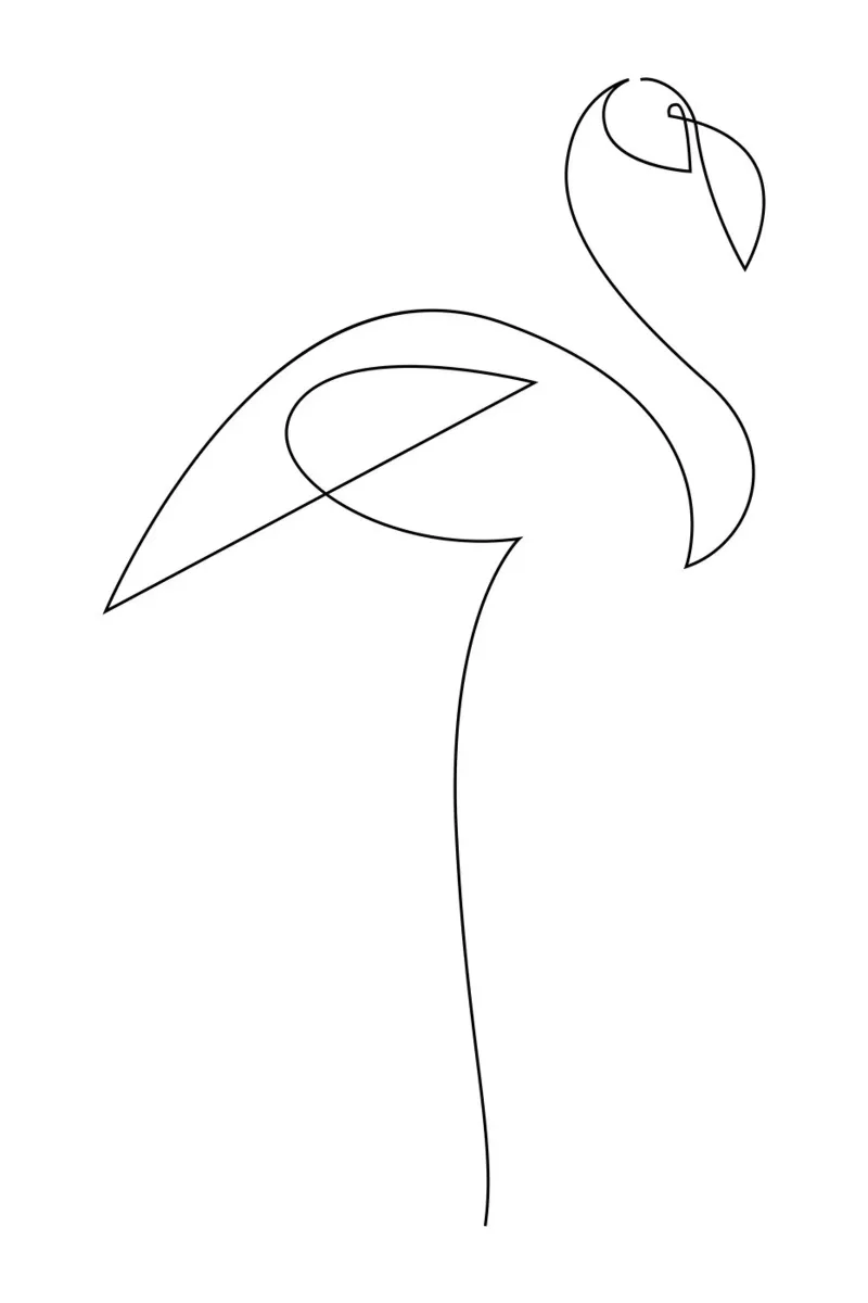 Flamingo - one line pellicola backlit da Addillum