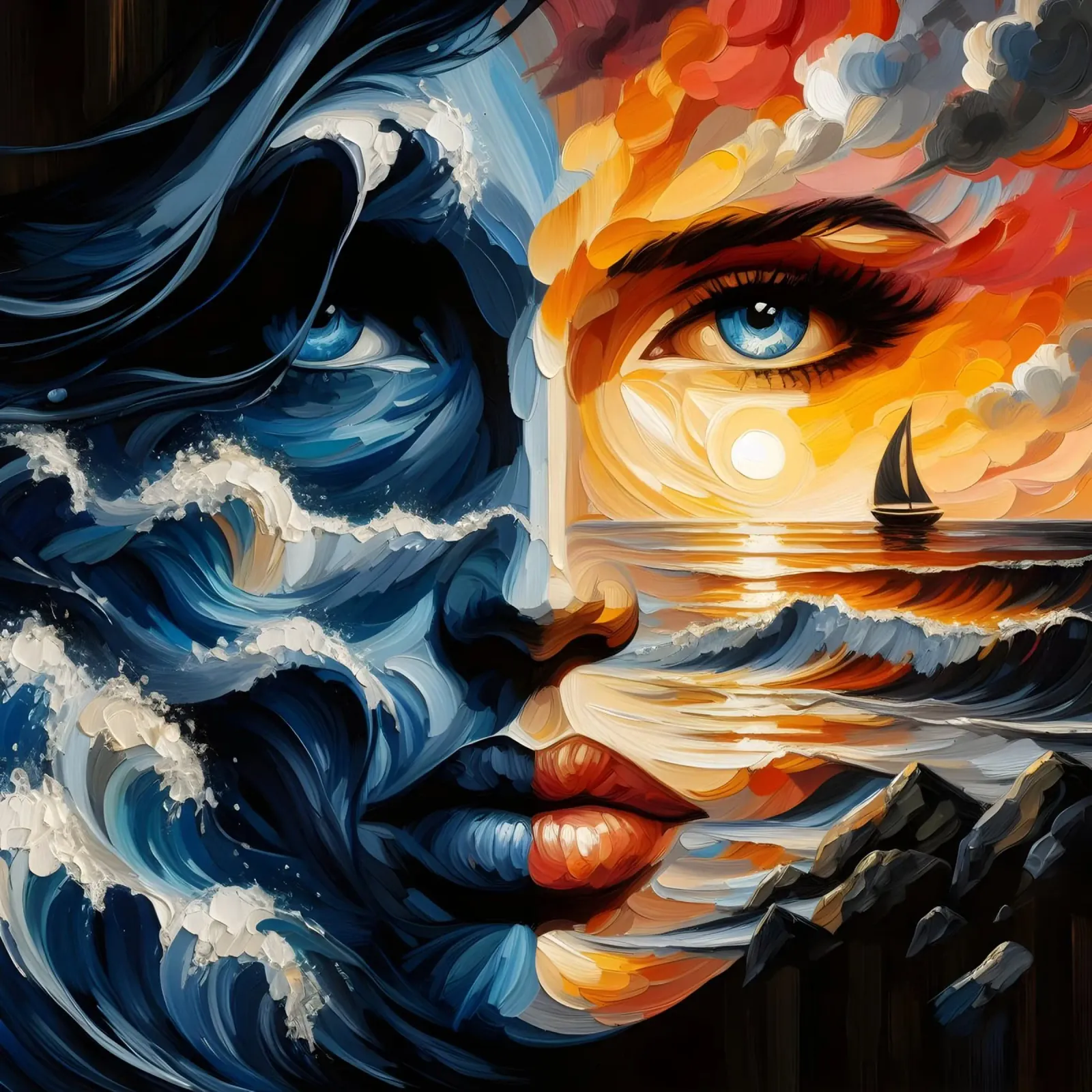 DON'T MAKE WAVES PORTRAIT hahnemühle by ARTOMATIC