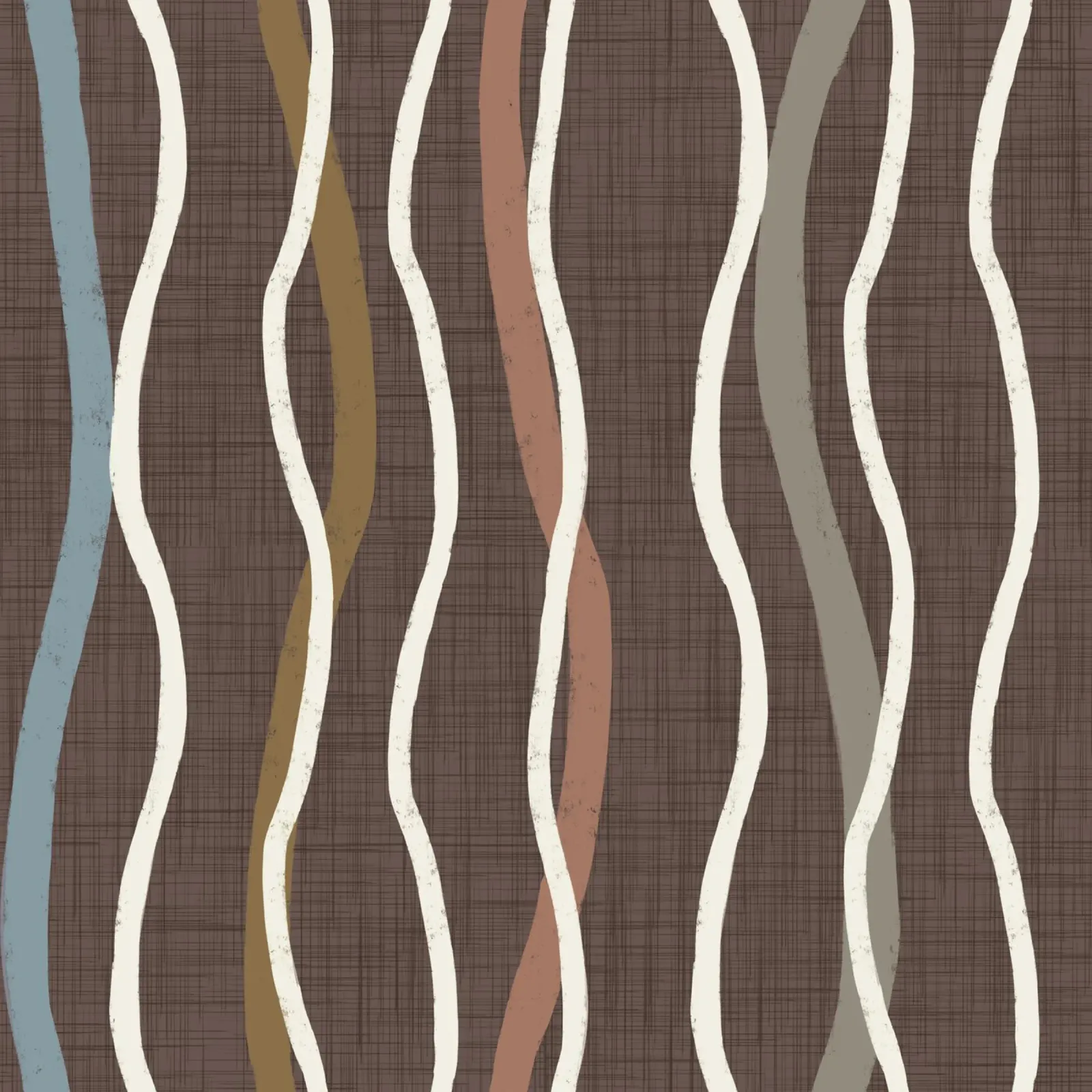 Linee ondulate retrò Caffè Quarzo PANTONE - Mid Century Modern carta hahnemühle da susanacosta