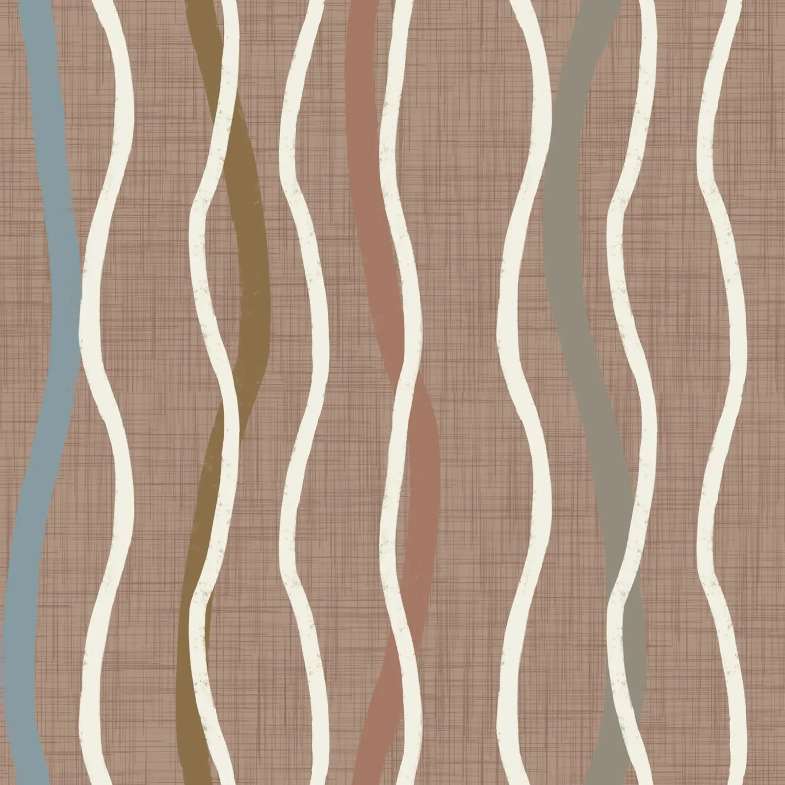 Linee ondulate retrò Warm Taupe PANTONE 16 - Mid Century Modern pellicola backlit da susanacosta