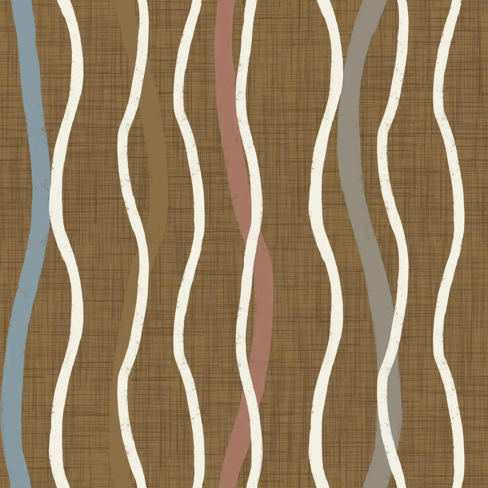 Linee ondulate retrò Oro spento PANTONE 17-0935 - Mid Century Mod plexiglass da susanacosta