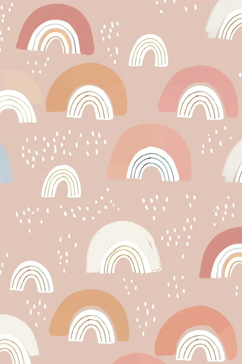 Stampa arcobaleno pastello per la cameretta dei bambini poster con telaio in alluminio da Little Lola