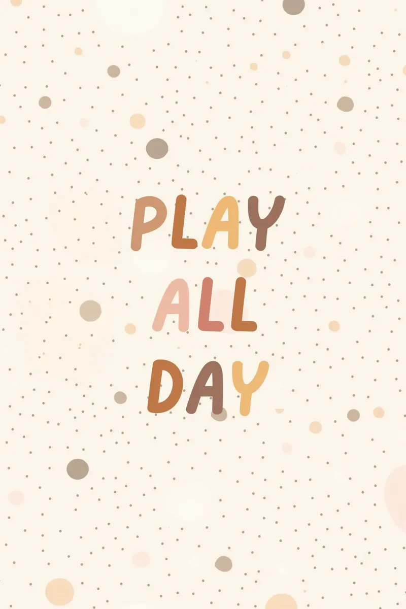 Play All Day, Children's Nursery Print, Fun Print For Kids canvas with Floater frame by Little Lola
