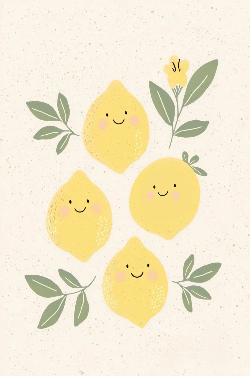 Stampa di limoni, simpatica stampa per camerette per bambini pellicola backlit da Little Lola