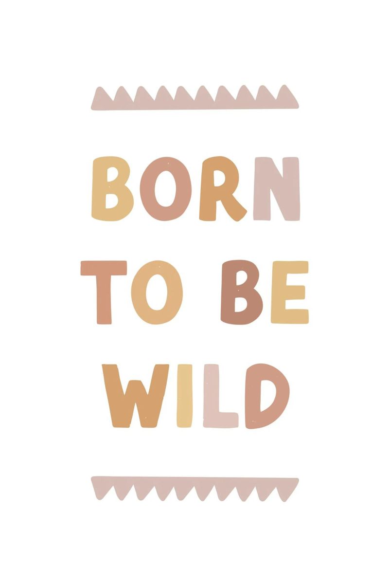 Born to be wild print, chambre d'enfant, Illustration pour enfants alu dibond de Little Lola