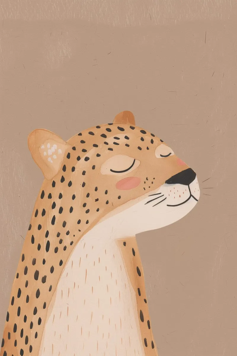 Cute Leopard, Kids Nursery Print, Children's Illustration hahnemühle by Little Lola