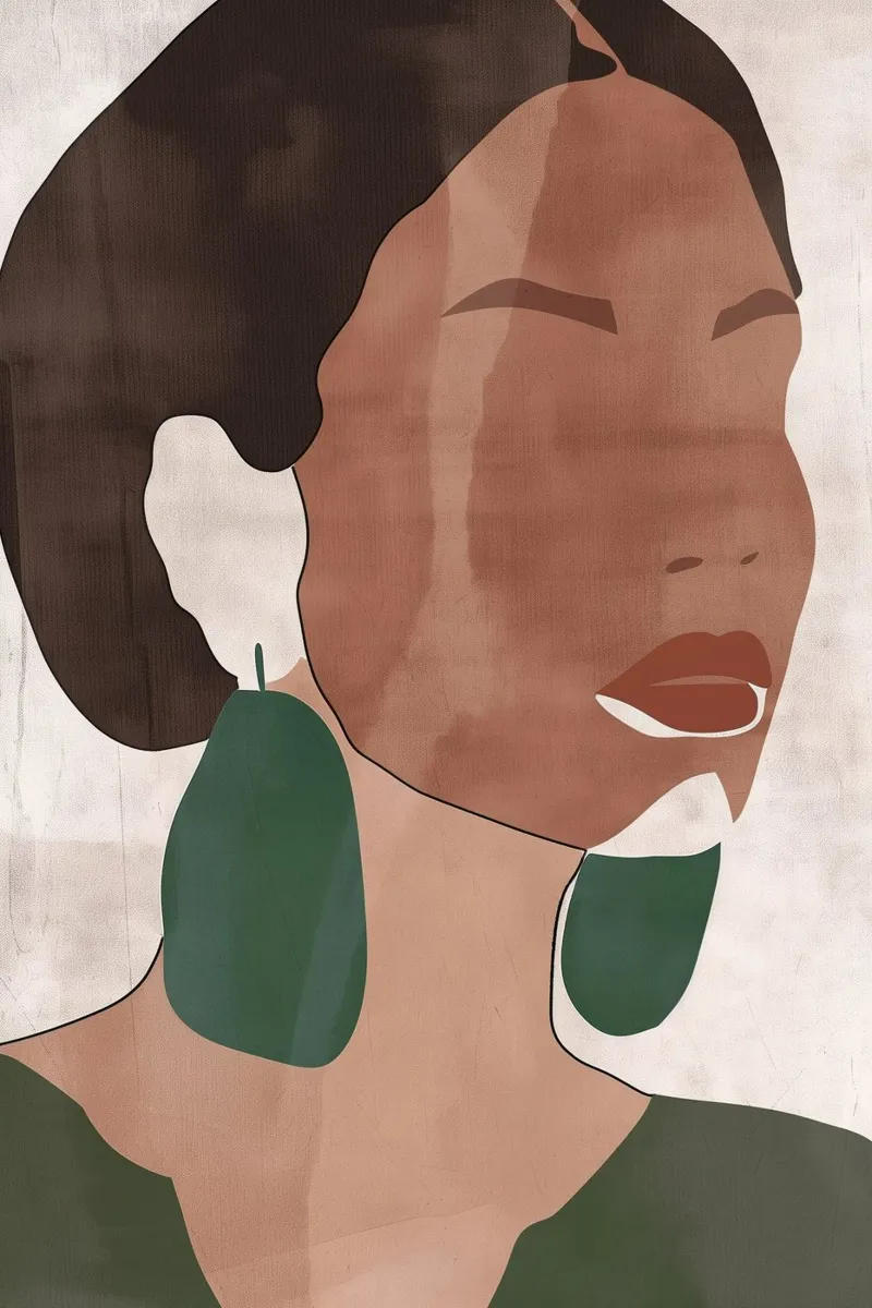 Donna afro senza occhi poster con telaio in plastica da Carinaprint