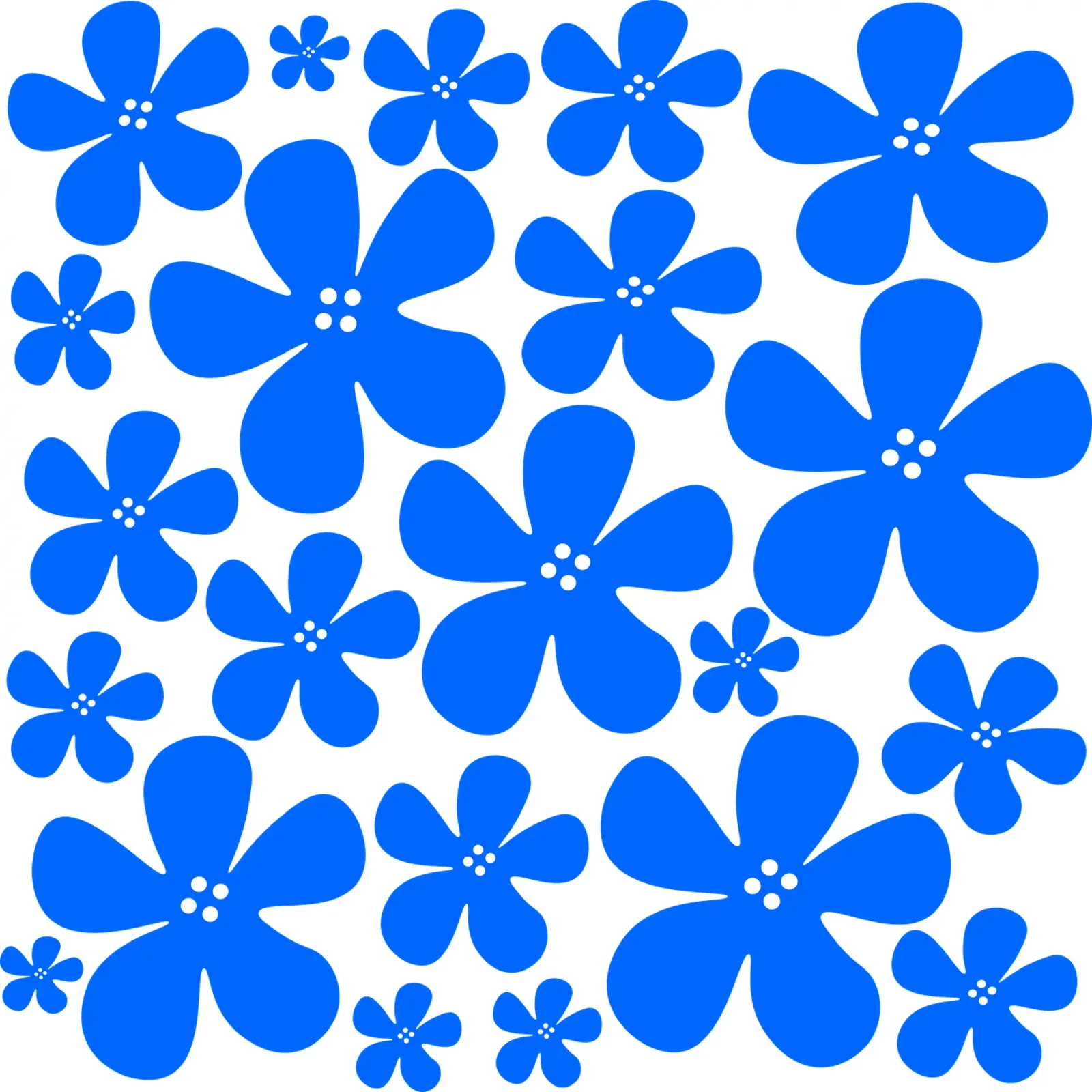 Blue flowers pattern pellicola backlit da baobabprintstore